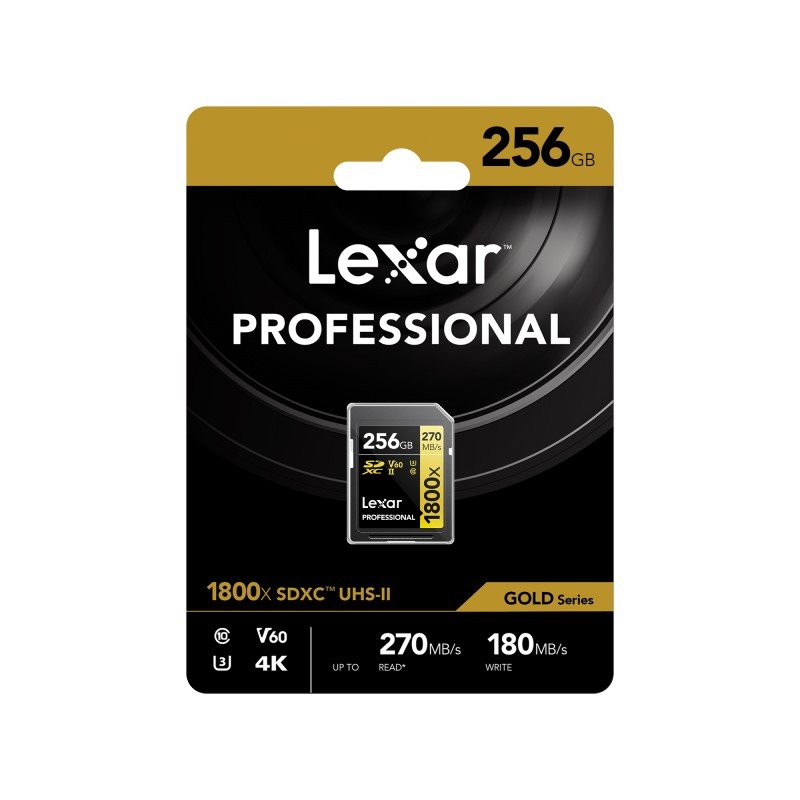 Lexar Professional 1800X SDXC UHS-II SD Card (LSD1800256G-BNNNG - Capacity: 256GB)