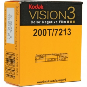Kodak Film VISION3 200T Color Negative Film #7213 (Super 8, 50' Roll)