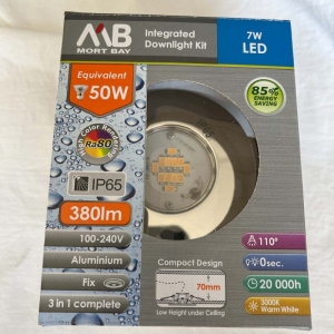 Mort Bay Integrated Downlight Kit 7W LED IP65 Chrome