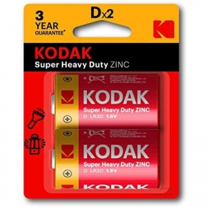 Kodak Batteries Super Heavy Duty Zinc D 2 Pack