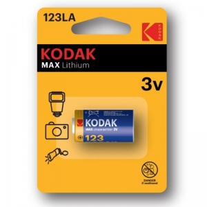 Kodak Batteries Max Lithium K123LA 3V Single Pack