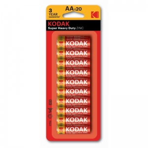 Kodak Batteries Super Heavy Duty Zinc AA 20 Pack