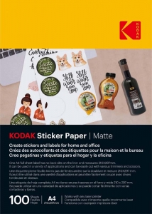 Kodak Sticker Paper Matte A4 100 Sheets