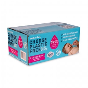 Waterful Plastic Free Baby Wipes 9x60 Pack