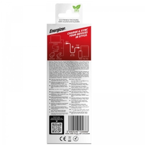 Energizer iPhone (Lightning) Cable Twin Pack White 1.2 Metre