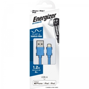 Energizer iPhone (Lightning) Flat Cable 1.2 Metre Mix Case: Pink and Blue