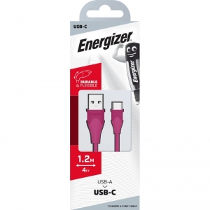 Energizer USB-C Cable 1.2 Metre Mix Case: Pink and Blue