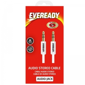 Eveready Cable Audio (AUX) Cable 3.5mm Jack 1.5 Metre White
