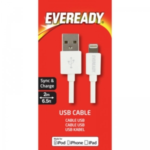 Eveready Cable iPhone (Lightning) 2 Metre White