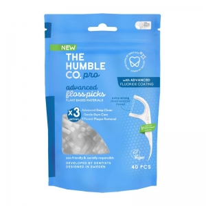 The Humble Co. Pro Plant-Based Floss Picks 40 Pack Flouride Coated