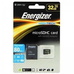 Energizer microSDHC UHS-I SDMI Card with Adapter Capacity: 32GB