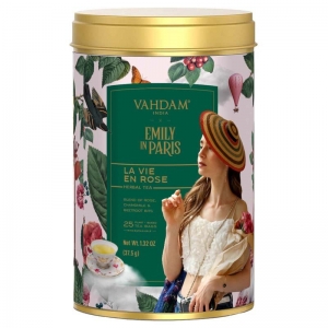 Vahdam x Emily In Paris La Vie En Rose Herbal Tea Bags 25 Pack