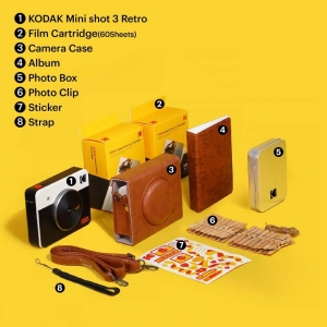 Kodak Instant Camera Mini Shot 3 Retro Cartridge + Accessories Bundle