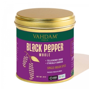 Vahdam Single Origin Spice Black Pepper Whole 20g