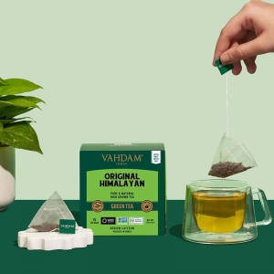 Vahdam Green Sweet Himalayan Pyramid Tea Bags 15 Pack
