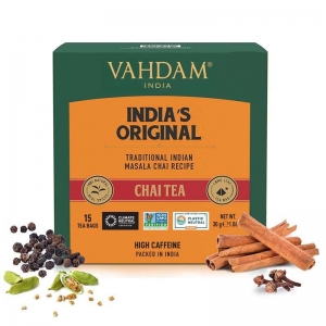 Vahdam Chai India's Original Pyramid Tea Bags 15 Pack