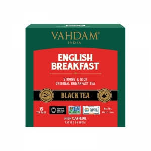 Vahdam Black English Breakfast Pyramid Tea Bags 15 Pack