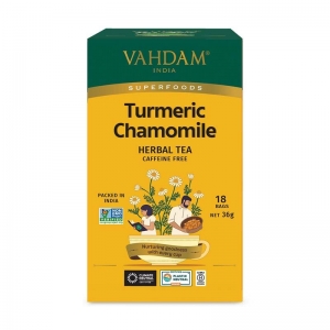 Vahdam Tumeric Chamomile Tea Bags 18 Pack