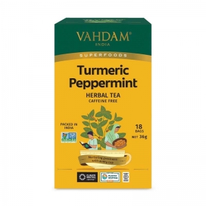 Vahdam Tumeric Peppermint Tea Bags 18 Pack