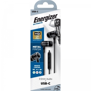 Energizer USB-C Wired Earphones Black
